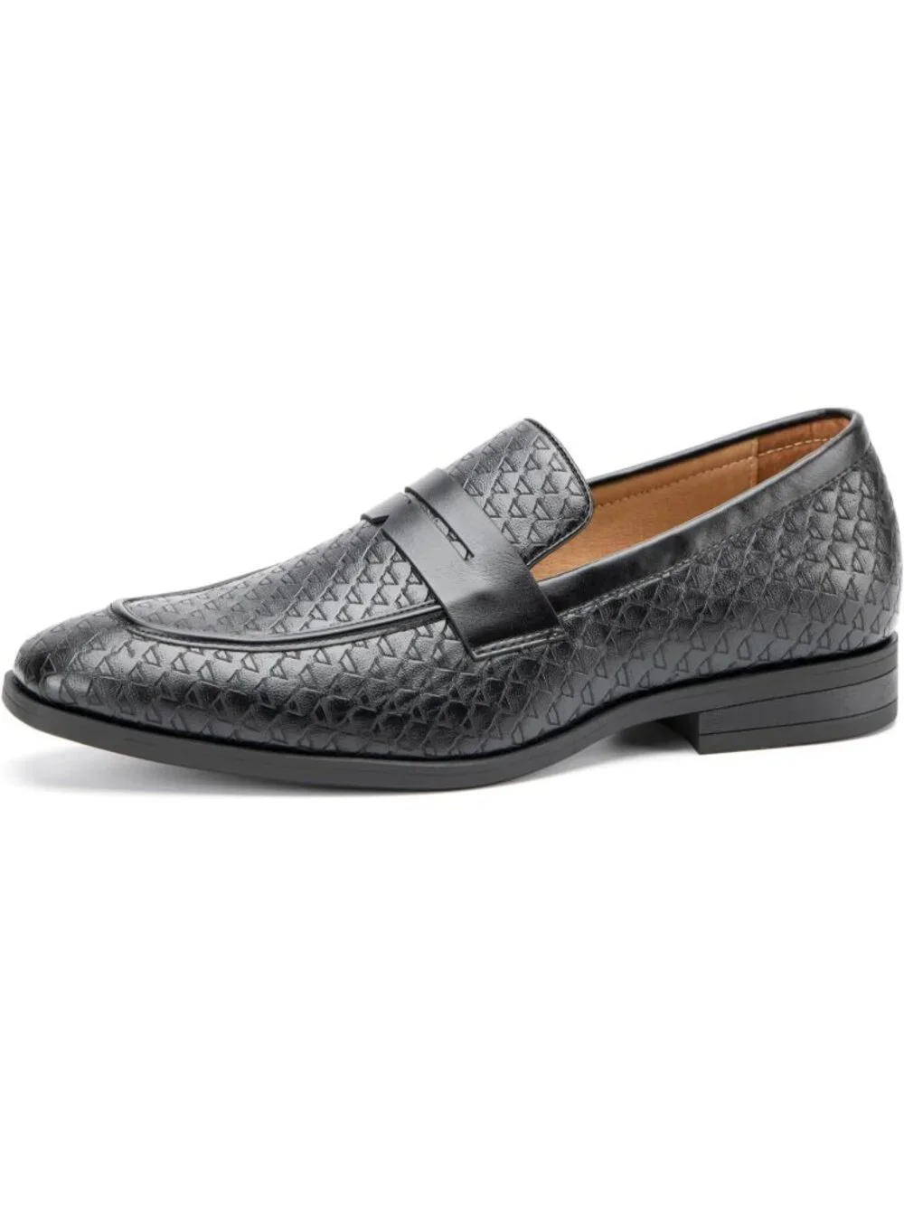 Men's Black42 Rubber Velvet Loafers Low Heels Round Toe Tuxedo Wedding Shoes